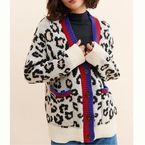 Vigoss Leopard Knit Cardigan